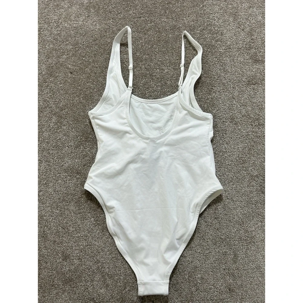 SKIMS Women's XL Recycled Swim Scoop Neck One piece In Snow BNWT $90